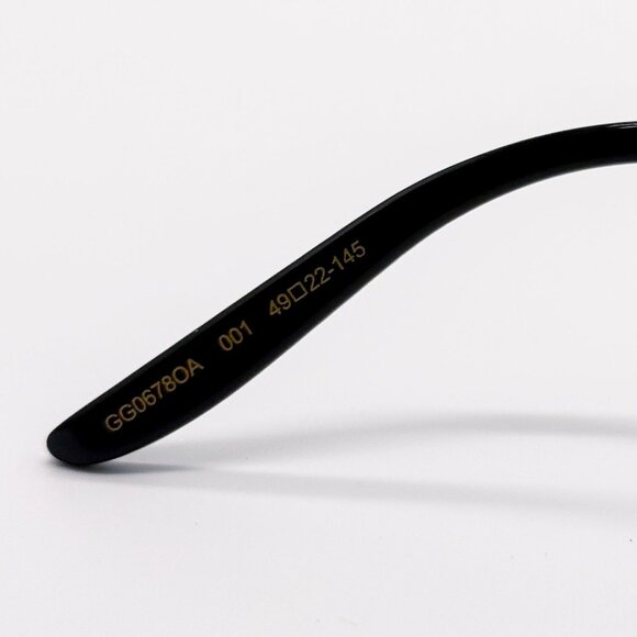 NEW GG0678OA 001 GUCCI BLACK GOLD UNISEX EYEGLASSES GUCCI - Picture 10 of 12